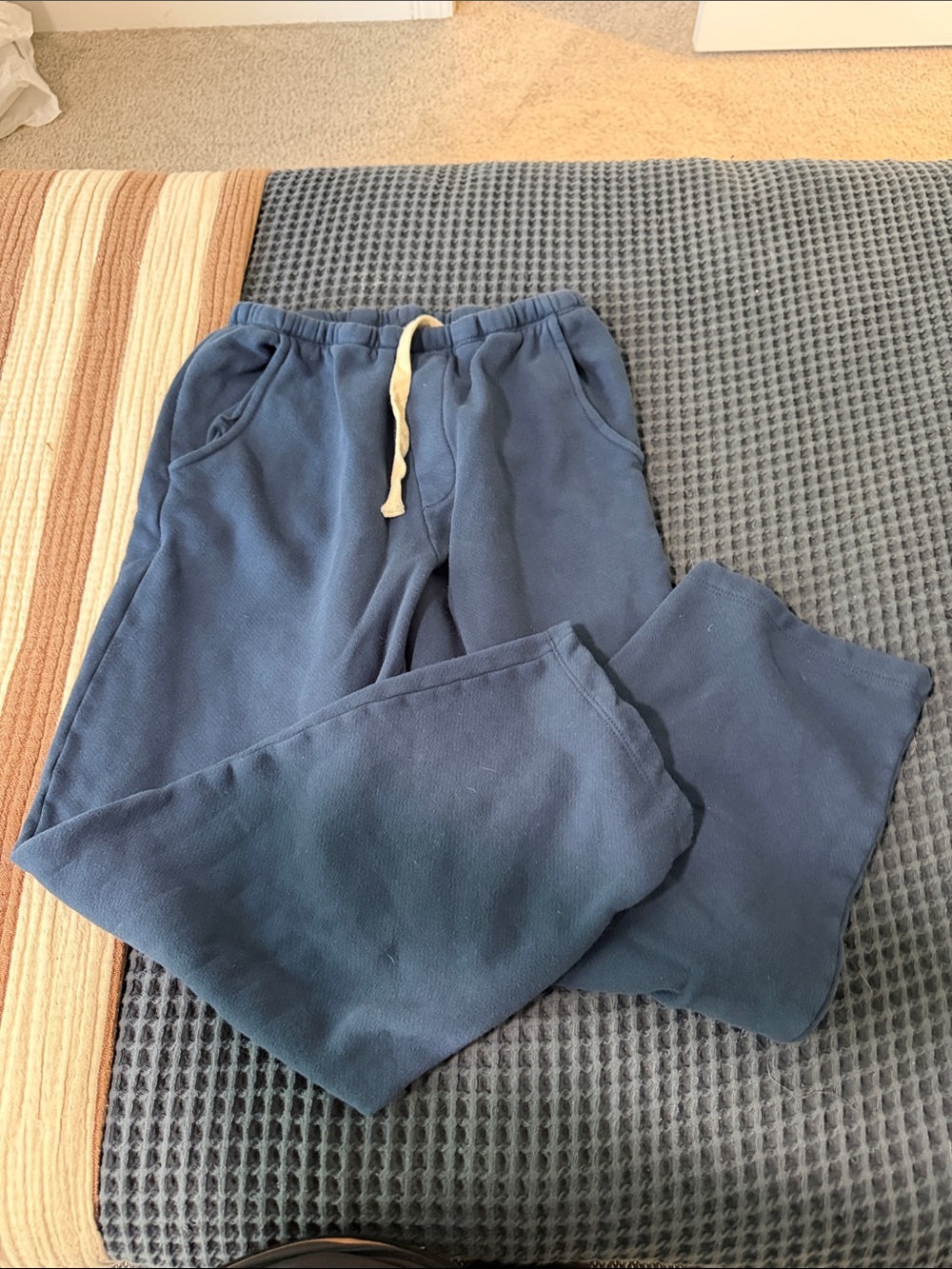 Electric & Rose Navy Fleece Joggers with Cream Drawstring
